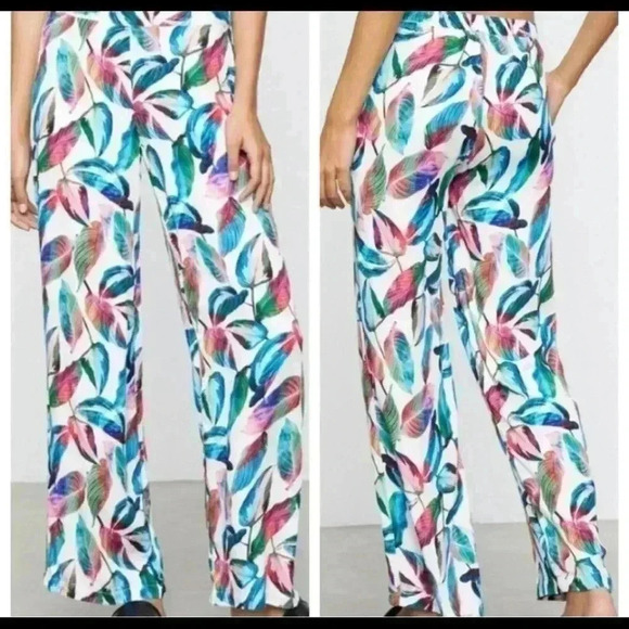 BNWOT Onia Mila Leaf  print beach pants size S - Picture 2 of 5
